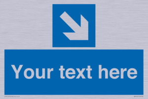 Custom Directional signage blue down right arrow 